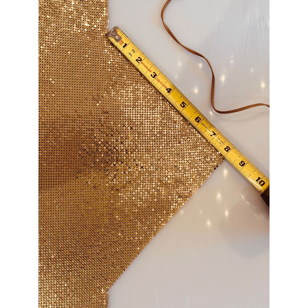 Vintage METAL MESH HALTER TOP Original 70s-80s WHITING & DAVIS Goldtone - Picture 6 of 14
